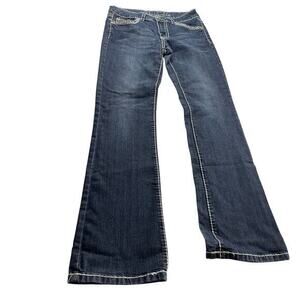 Miss Chic Women's Blue Denim Low-Rise Bootcut Jeans Size 9